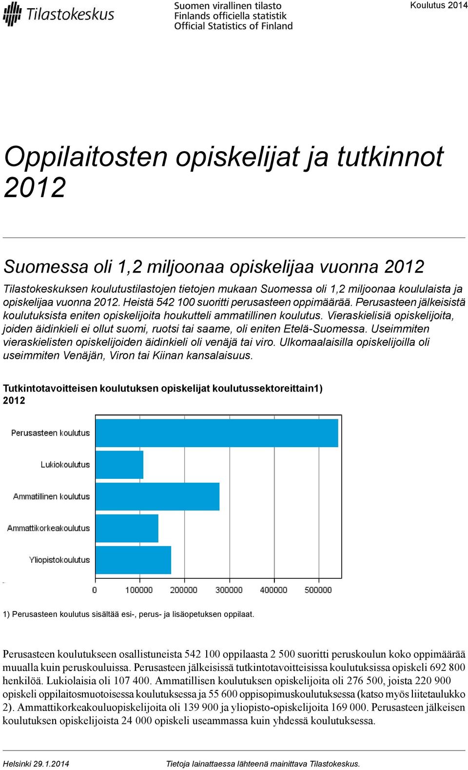 Vieraskielisiä opiskelijoita, joiden äidinkieli ei ollut suomi, ruotsi tai saame, oli eniten Etelä-Suomessa. Useimmiten vieraskielisten opiskelijoiden äidinkieli oli venäjä tai viro.