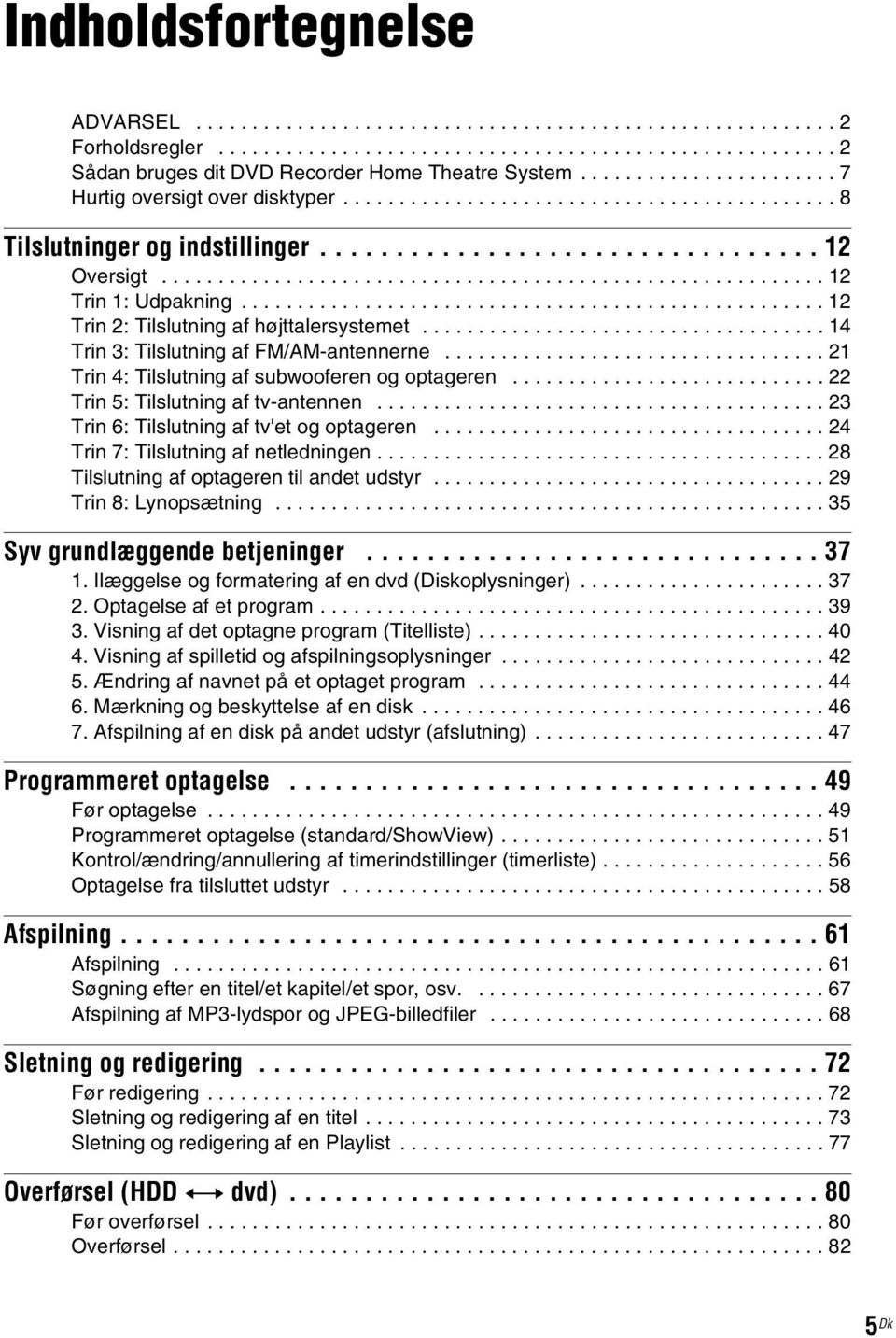 ................................................... 12 Trin 2: Tilslutning af højttalersystemet.................................... 14 Trin 3: Tilslutning af FM/AM-antennerne.