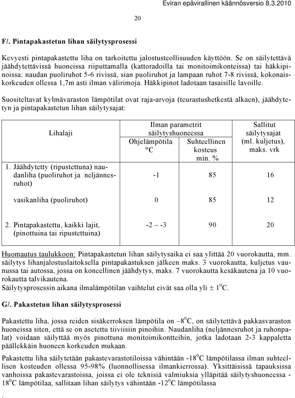 kokonaiskorkeuden ollessa 1,7m asti ilman välirimoja. Häkkipinot ladotaan tasaisille lavoille.