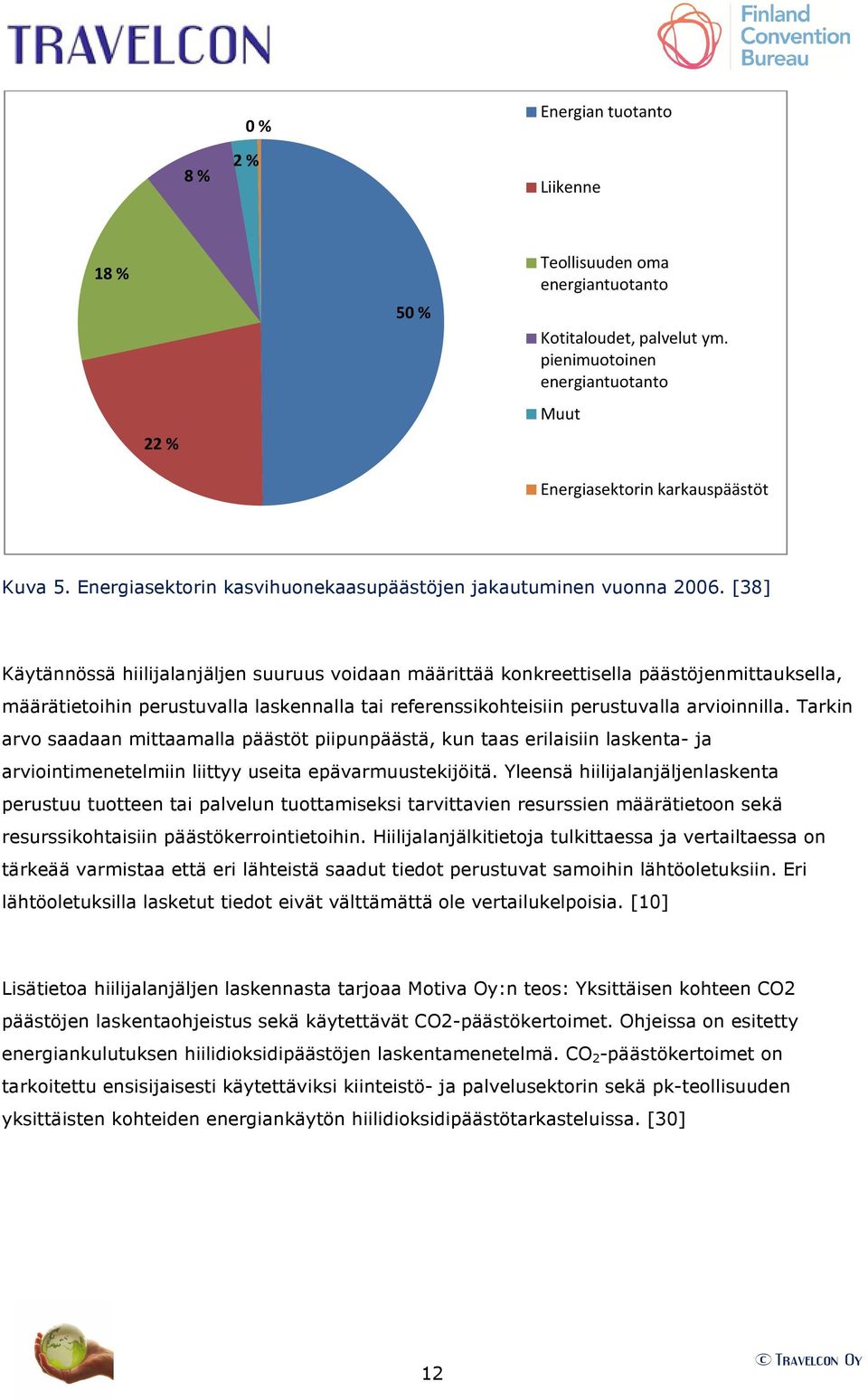 [38] Käytännössä hiilijalanjäljen suuruus voidaan määrittää konkreettisella päästöjenmittauksella, määrätietoihin perustuvalla laskennalla tai referenssikohteisiin perustuvalla arvioinnilla.