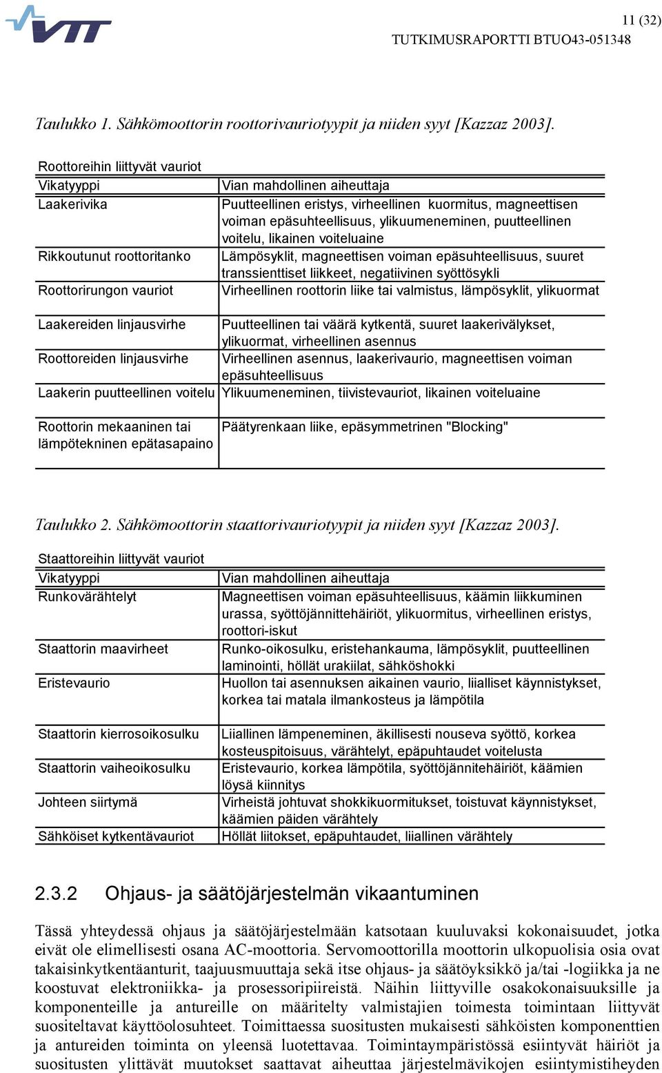 epäsuhteellisuus, ylikuumeneminen, puutteellinen voitelu, likainen voiteluaine Lämpösyklit, magneettisen voiman epäsuhteellisuus, suuret transsienttiset liikkeet, negatiivinen syöttösykli