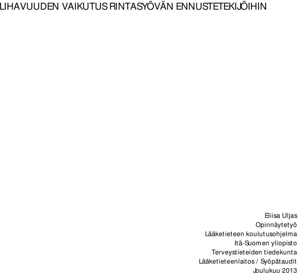 koulutusohjelma Itä-Suomen yliopisto