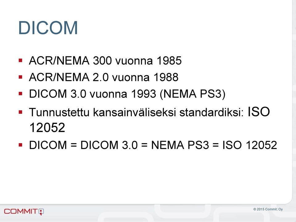 0 vuonna 1993 (NEMA PS3) Tunnustettu