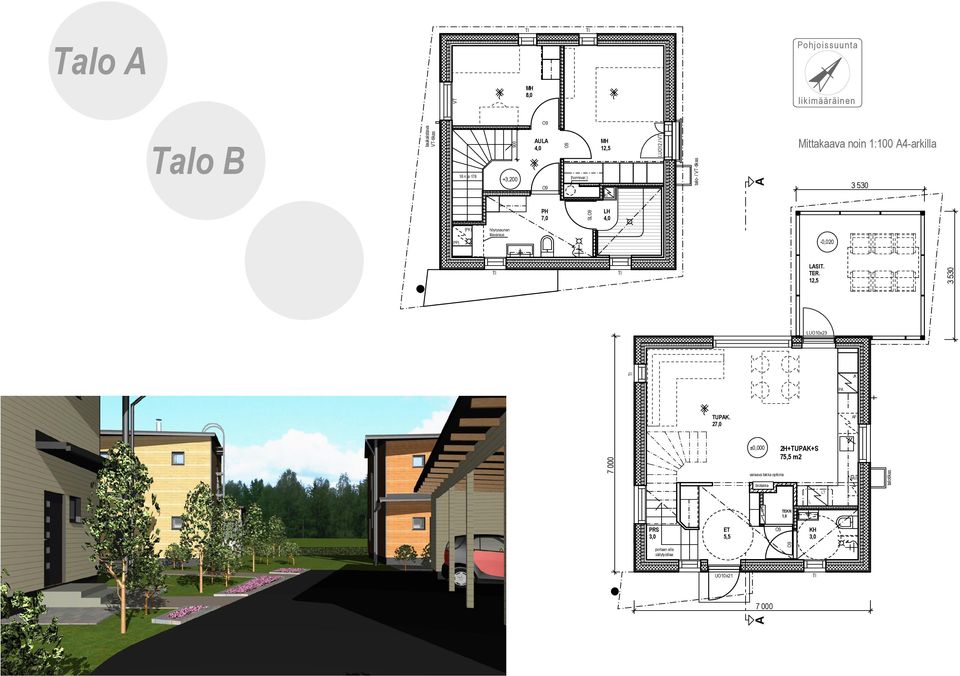 ) SL MH 12,5 KI LH 4,0 7 000 PRS 3,0 LUO12 / VT portaan alla säilytystilaa talo- / VT-tikas TUPAK.