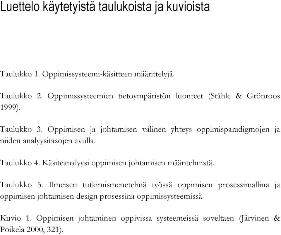 Oppimisen ja johtamisen välinen yhteys oppimisparadigmojen ja niiden analyysitasojen avulla. Taulukko 4.