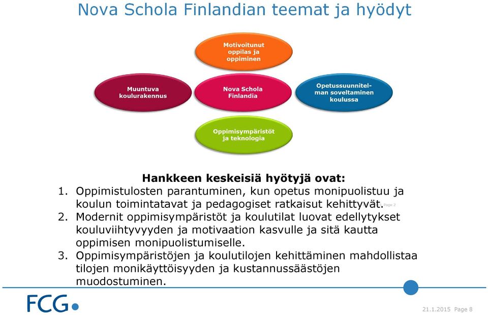 Modernit oppimisympäristöt ja koulutilat luovat edellytykset kouluviihtyvyyden ja motivaation kasvulle ja sitä kautta