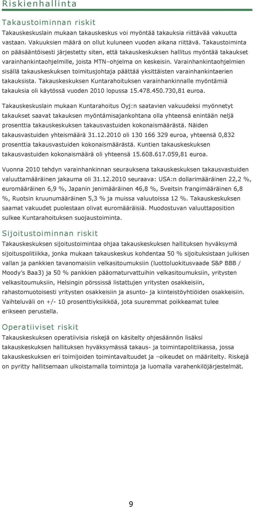 Varainhankintaohjelmien sisällä takauskeskuksen toimitusjohtaja päättää yksittäisten varainhankintaerien takauksista.