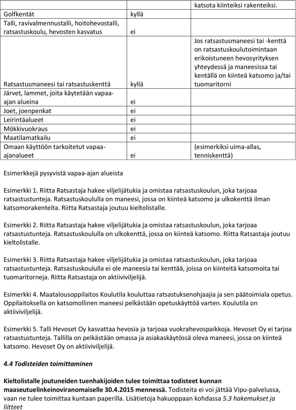 Jos ratsastusmaneesi tai -kenttä on ratsastuskoulutoimintaan erikoistuneen hevosyrityksen yhteydessä ja maneesissa tai kentällä on kiinteä katsomo ja/tai tuomaritorni (esimerkiksi uima-allas,