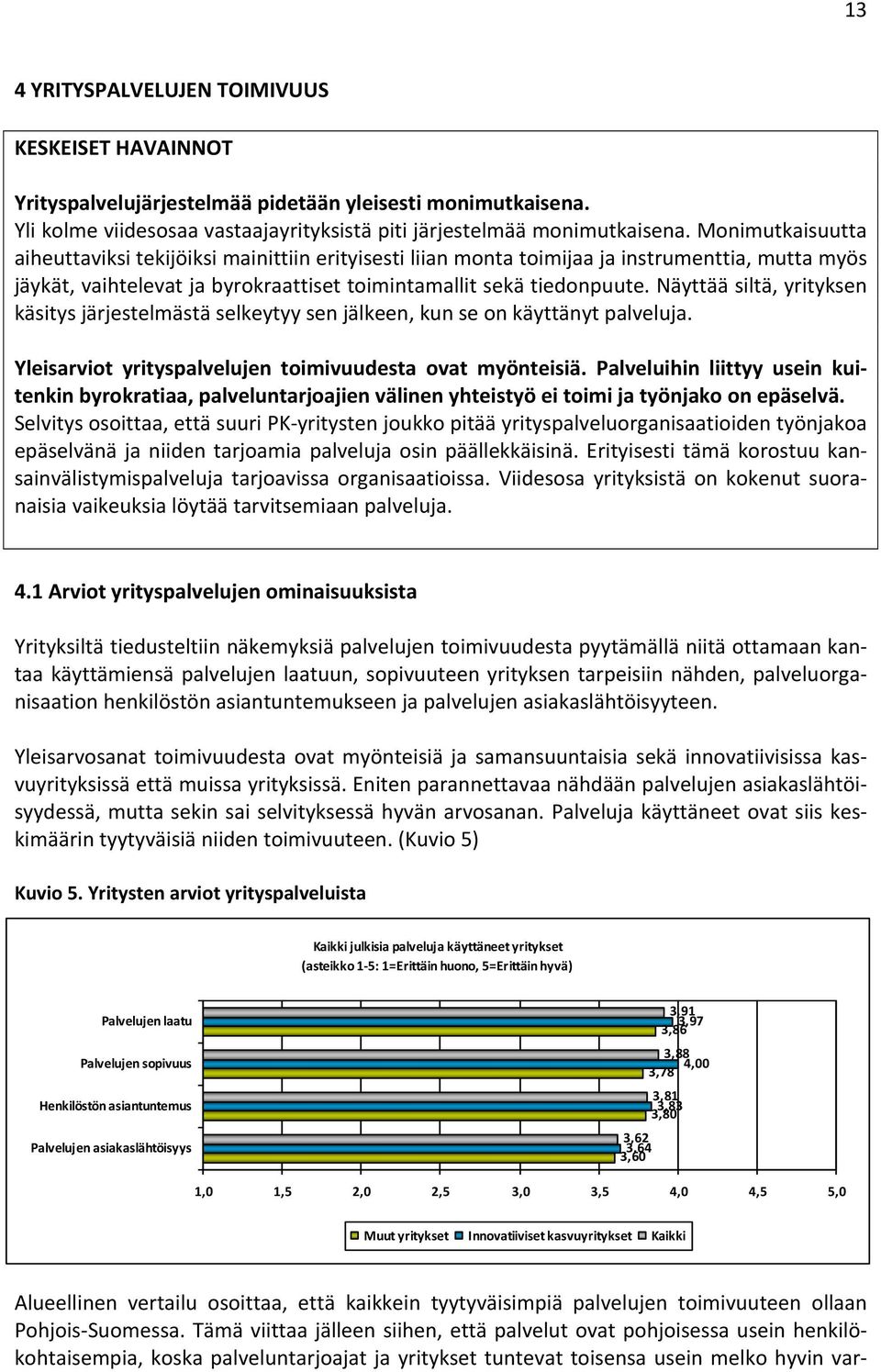 Näyttää siltä, yrityksen käsitys järjestelmästä selkeytyy sen jälkeen, kun se on käyttänyt palveluja. Yleisarviot yrityspalvelujen toimivuudesta ovat myönteisiä.