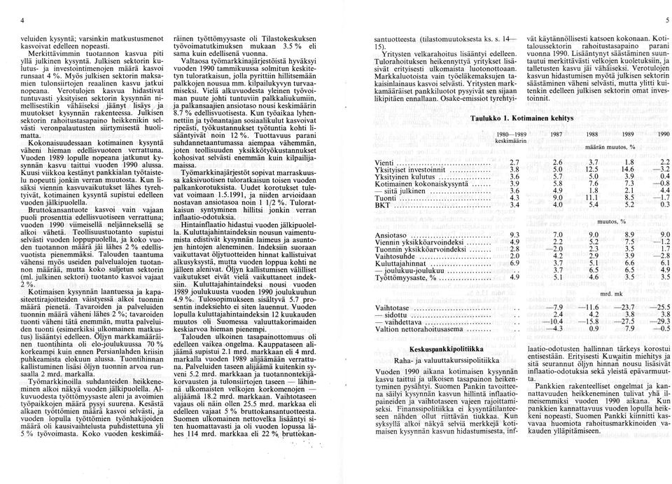 Verotulojen kasvua hidastivat tuntuvasti yksityisen sektorin kysynnän ni mellisestikin vähäiseksi jäänyt lisäys ja m uutokset kysynnän rakenteessa.