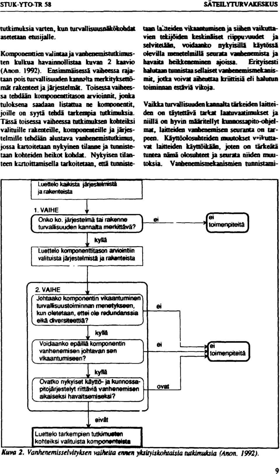 Toisessa vaiheessa tehdään kompodenttitason arvioinnit, jonka tuloksena saadaan listattua ne komponentit, joille on syytä tebdä tarkempia tutkimuksia.