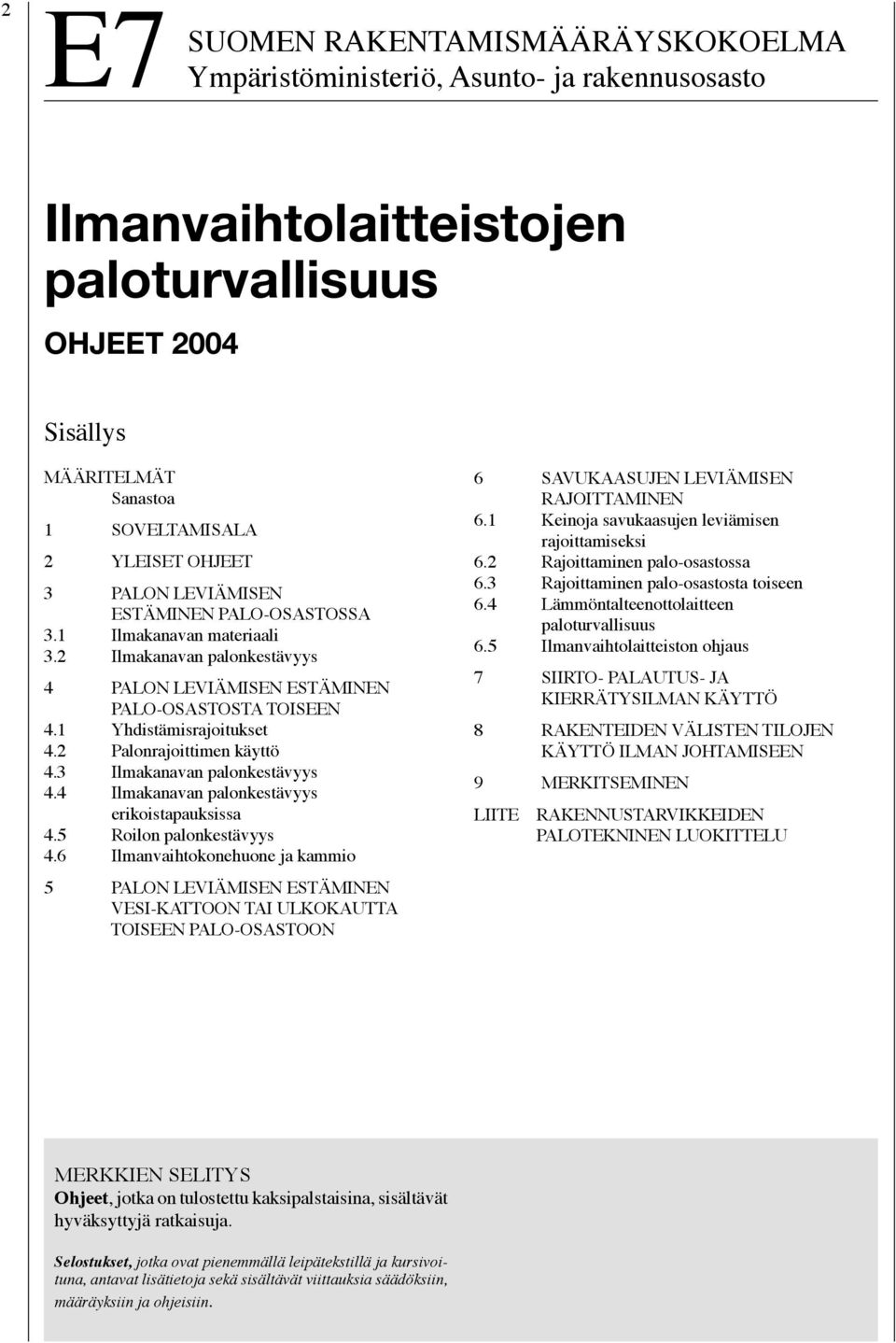 2 Palonrajoittimen käyttö 4.3 Ilmakanavan palonkestävyys 4.4 Ilmakanavan palonkestävyys erikoistapauksissa 4.5 Roilon palonkestävyys 4.