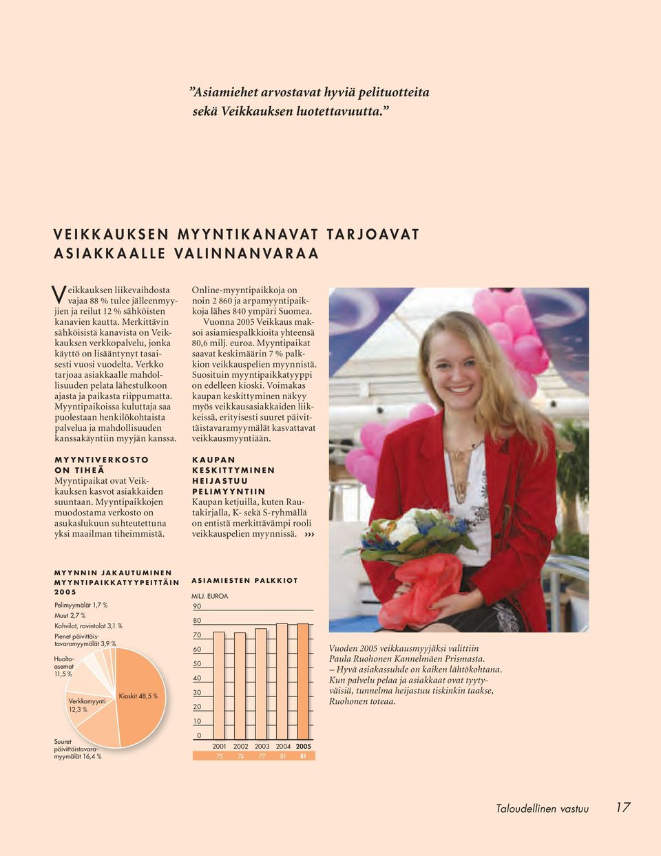 Merkittävin sähköisistä kanavista on Veikkauksen verkkopalvelu, jonka käyttö on lisääntynyt tasaisesti vuosi vuodelta.