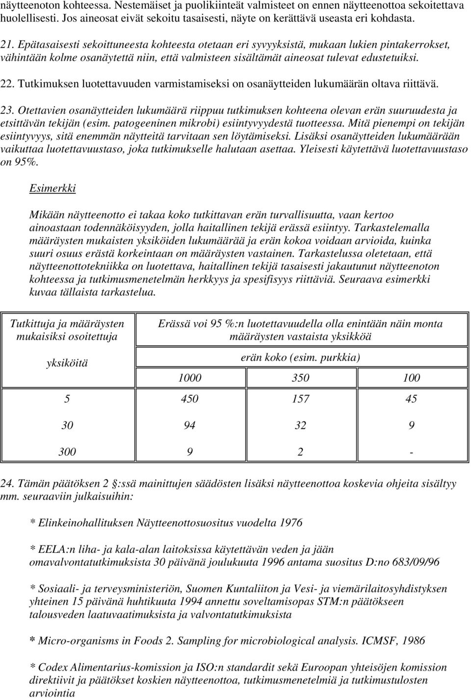 Tutkimuksen luotettavuuden varmistamiseksi on osanäytteiden lukumäärän oltava riittävä. 23.