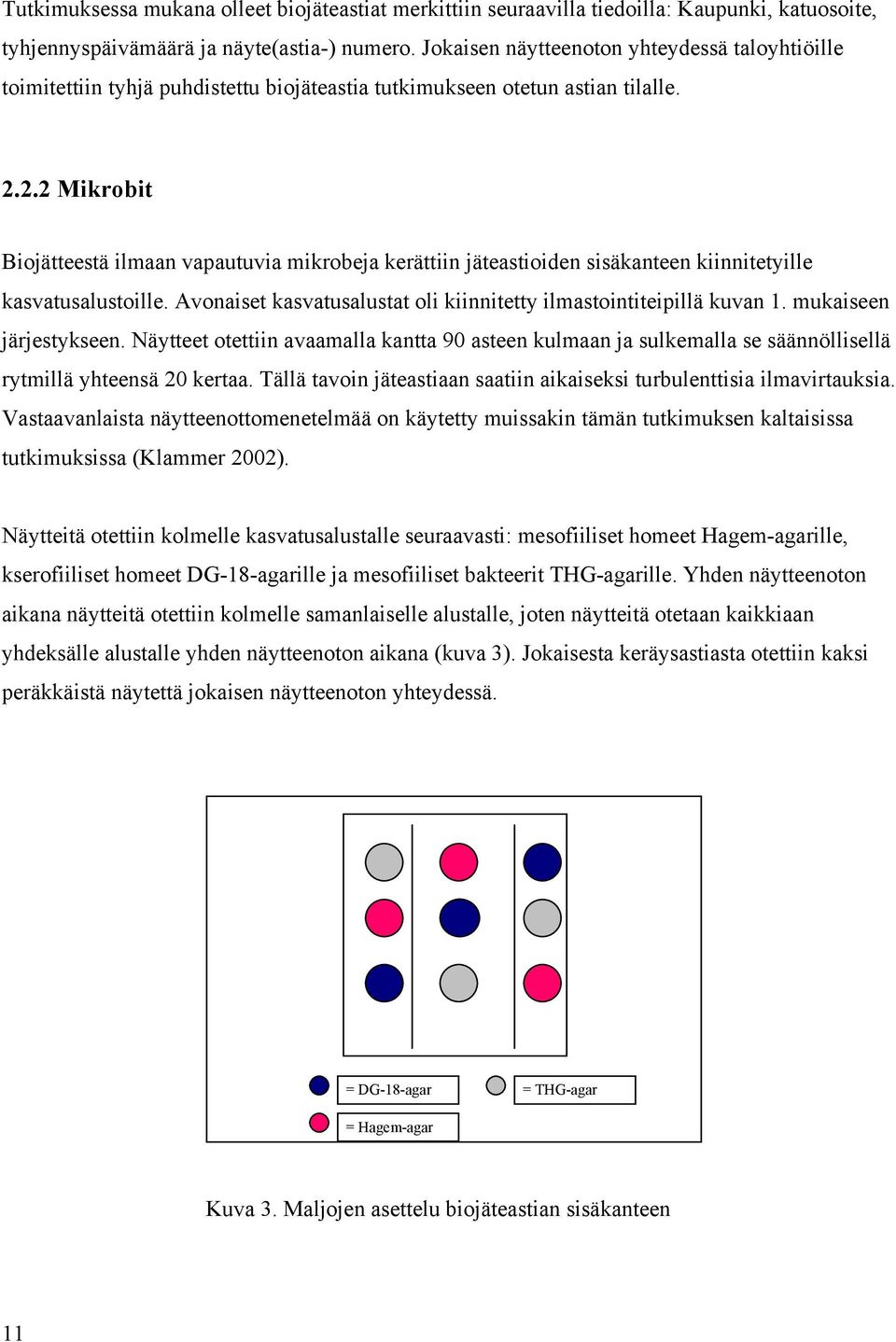 2.2 Mikrobit Biojätteestä ilmaan vapautuvia mikrobeja kerättiin jäteastioiden sisäkanteen kiinnitetyille kasvatusalustoille. Avonaiset kasvatusalustat oli kiinnitetty ilmastointiteipillä kuvan 1.