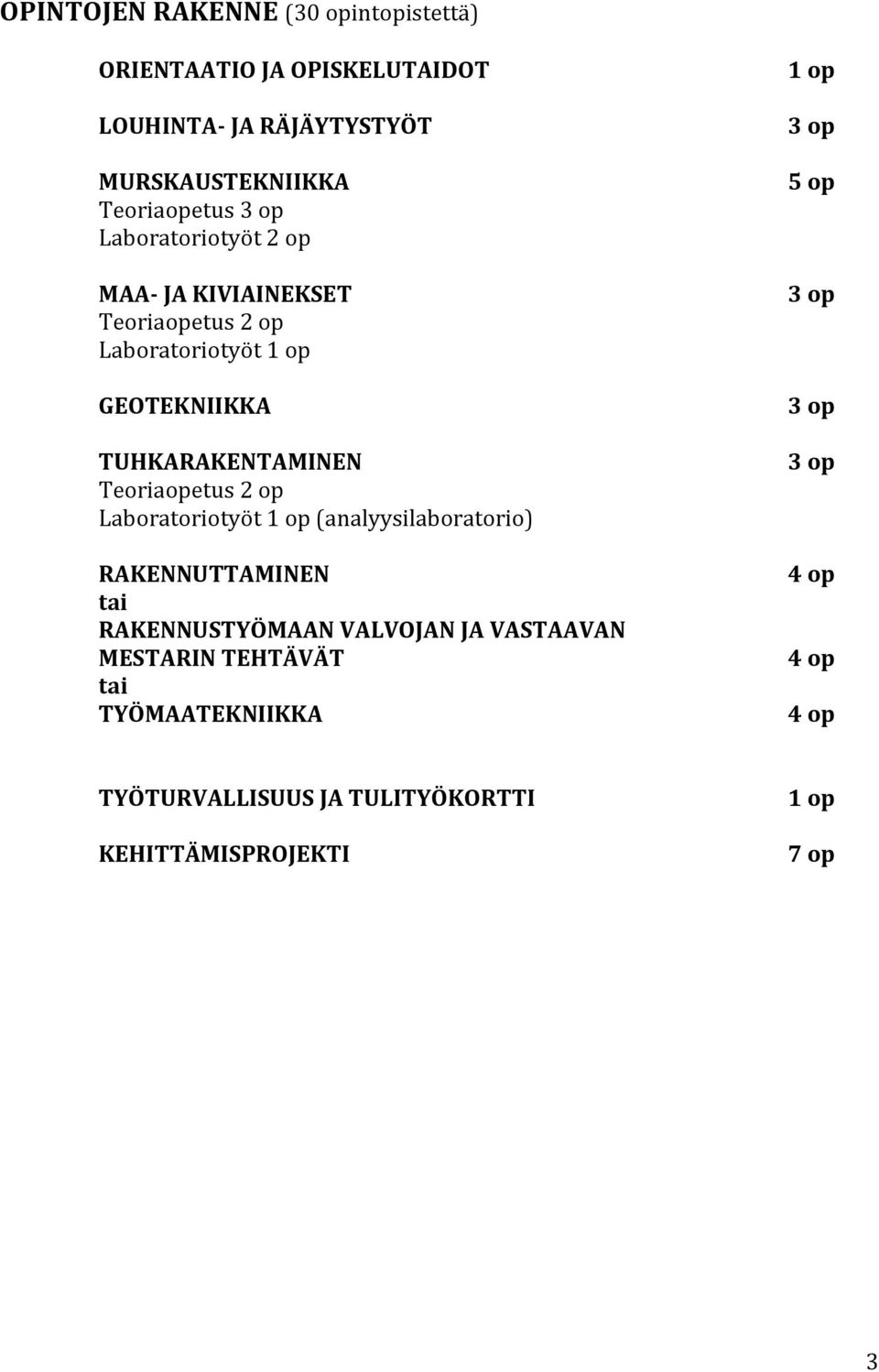 GEOTEKNIIKKA TUHKARAKENTAMINEN Teoriaopetus 2 op Laboratoriotyöt (analyysilaboratorio) RAKENNUTTAMINEN