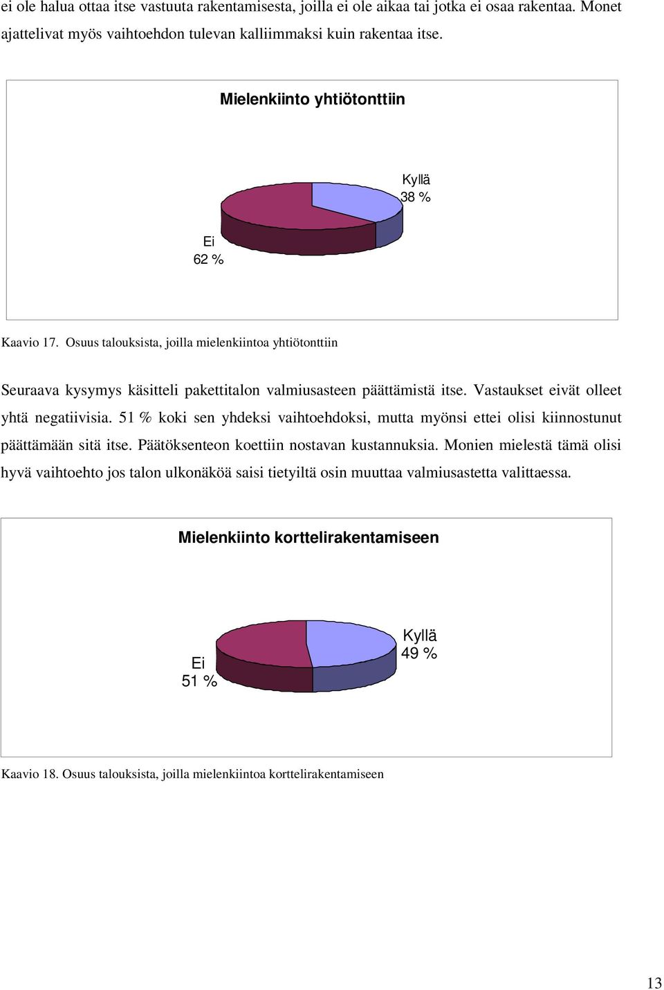 Vastaukset eivät olleet yhtä negatiivisia. 51 % koki sen yhdeksi vaihtoehdoksi, mutta myönsi ettei olisi kiinnostunut päättämään sitä itse. Päätöksenteon koettiin nostavan kustannuksia.