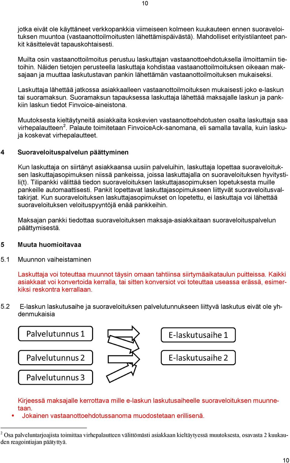 Näiden tietojen perusteella laskuttaja kohdistaa vastaanottoilmoituksen oikeaan maksajaan ja muuttaa laskutustavan pankin lähettämän vastaanottoilmoituksen mukaiseksi.