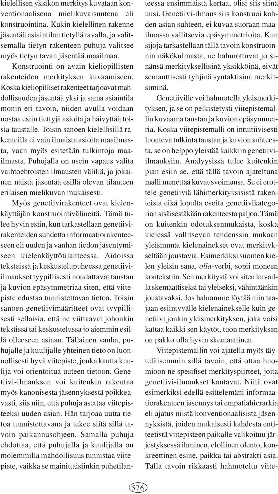 Konstruointi on avain kieliopillisten rakenteiden merkityksen kuvaamiseen.