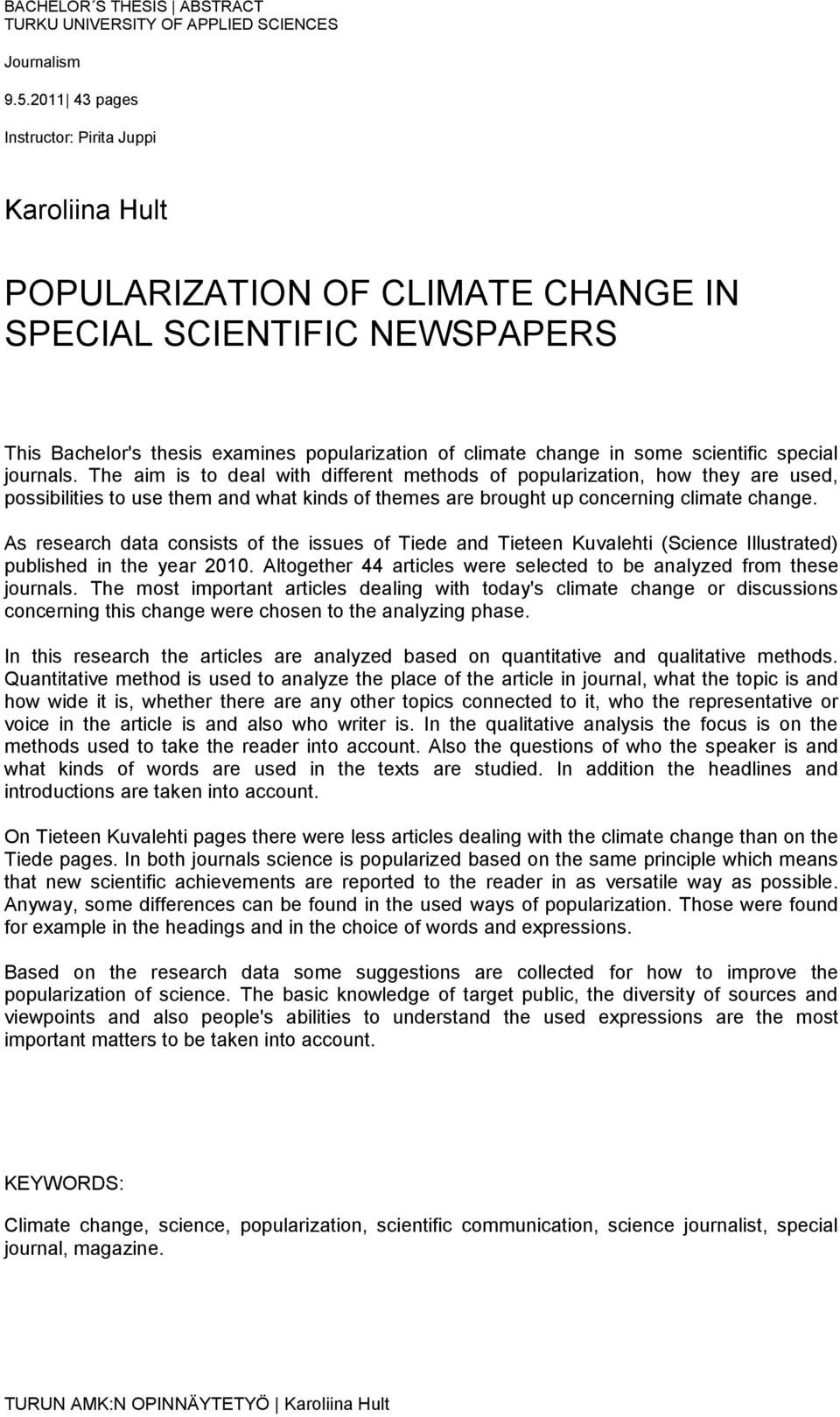 scientific special journals.