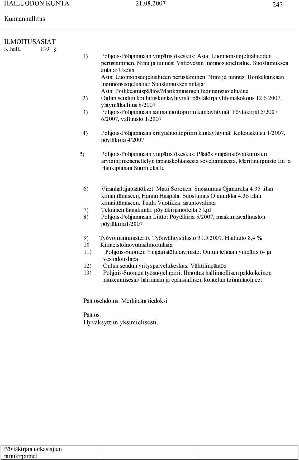 2) Oulun seudun koulutuskuntayhtymä: pöytäkirja yhtymäkokous 12.6.