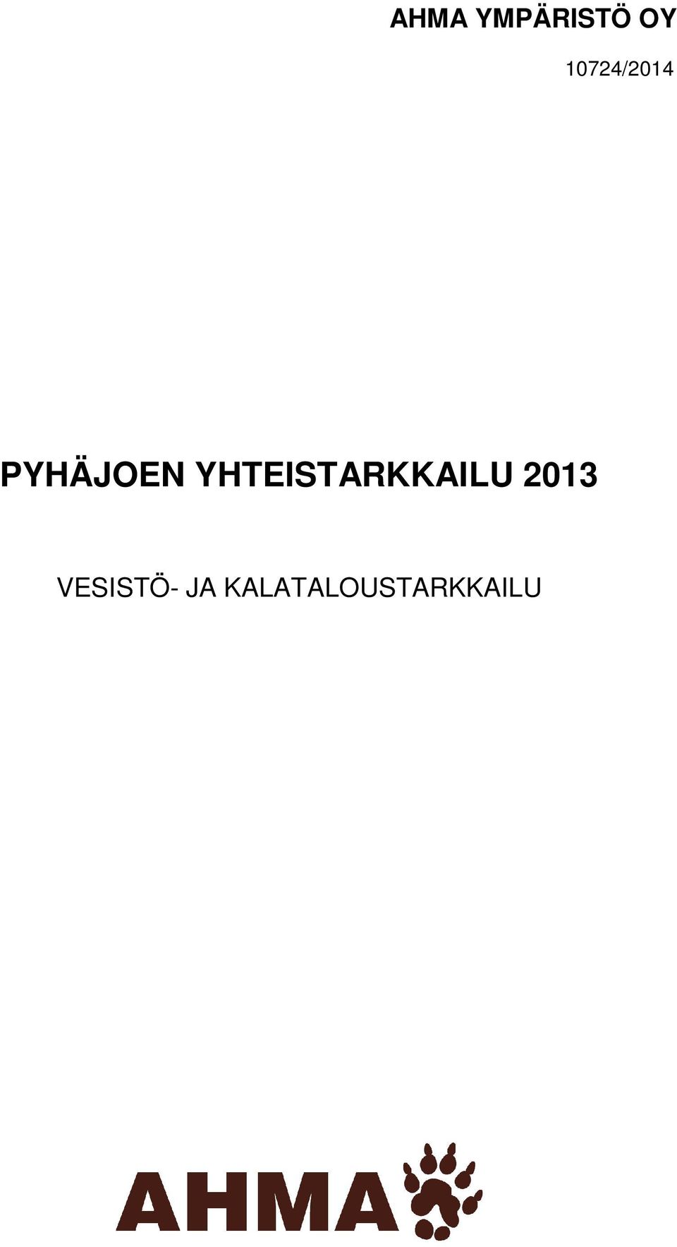 YHTEISTARKKAILU 2013