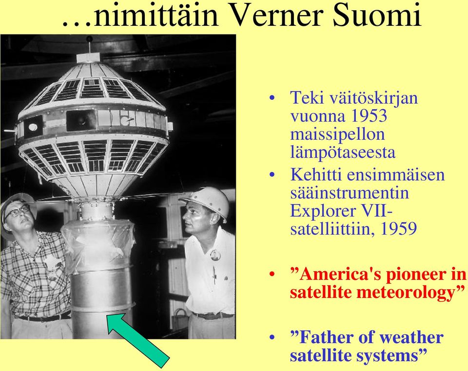 sääinstrumentin Explorer VIIsatelliittiin, 1959