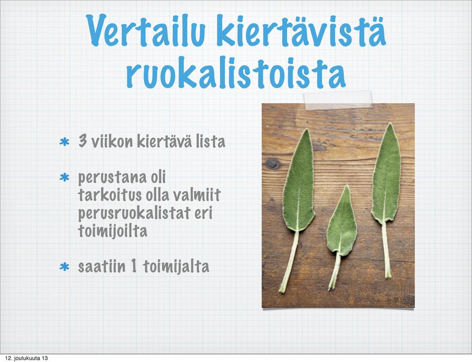 tarkoitus olla valmiit