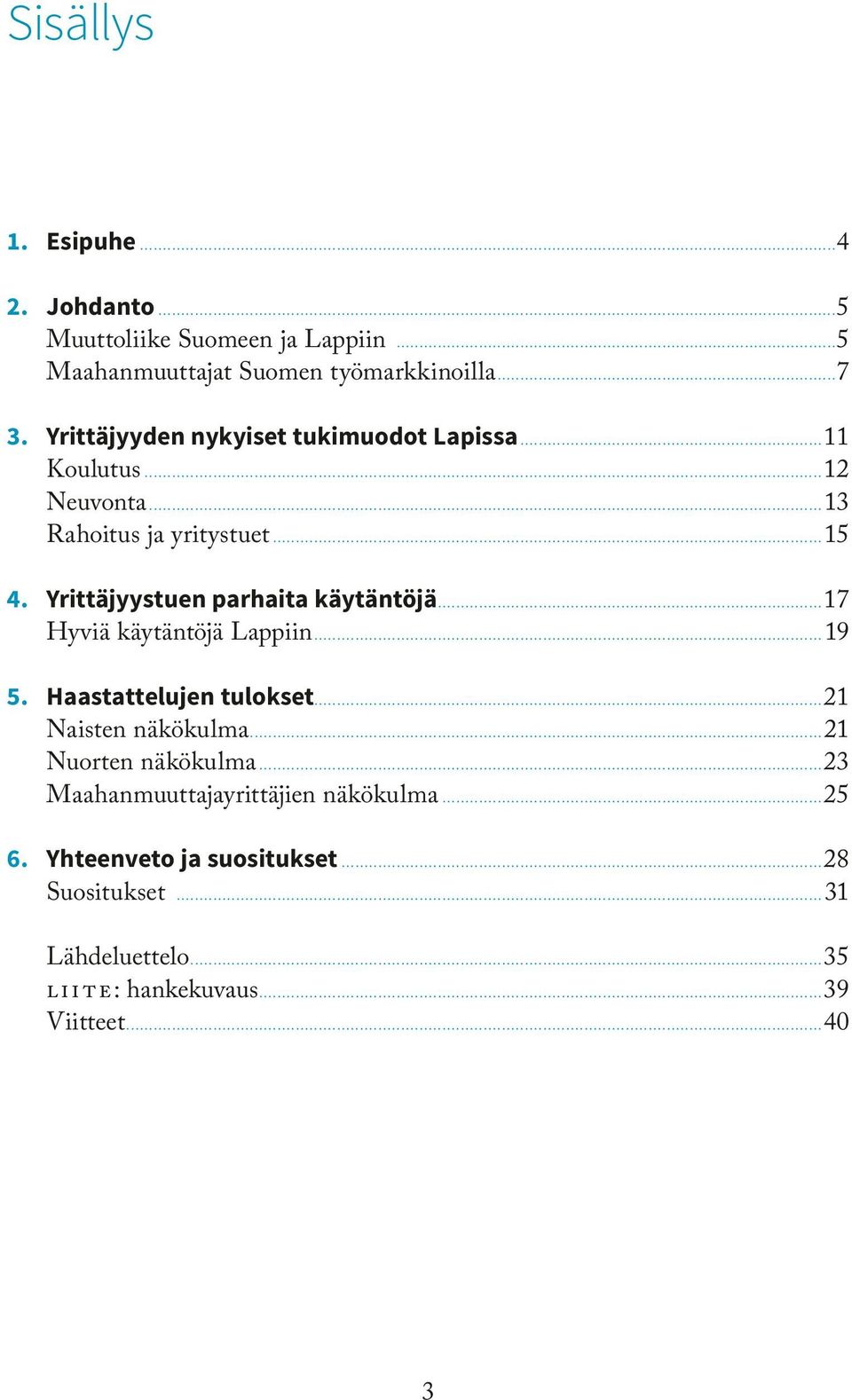 Yrittäjyystuen parhaita käytäntöjä 17 Hyviä käytäntöjä Lappiin 19 5.