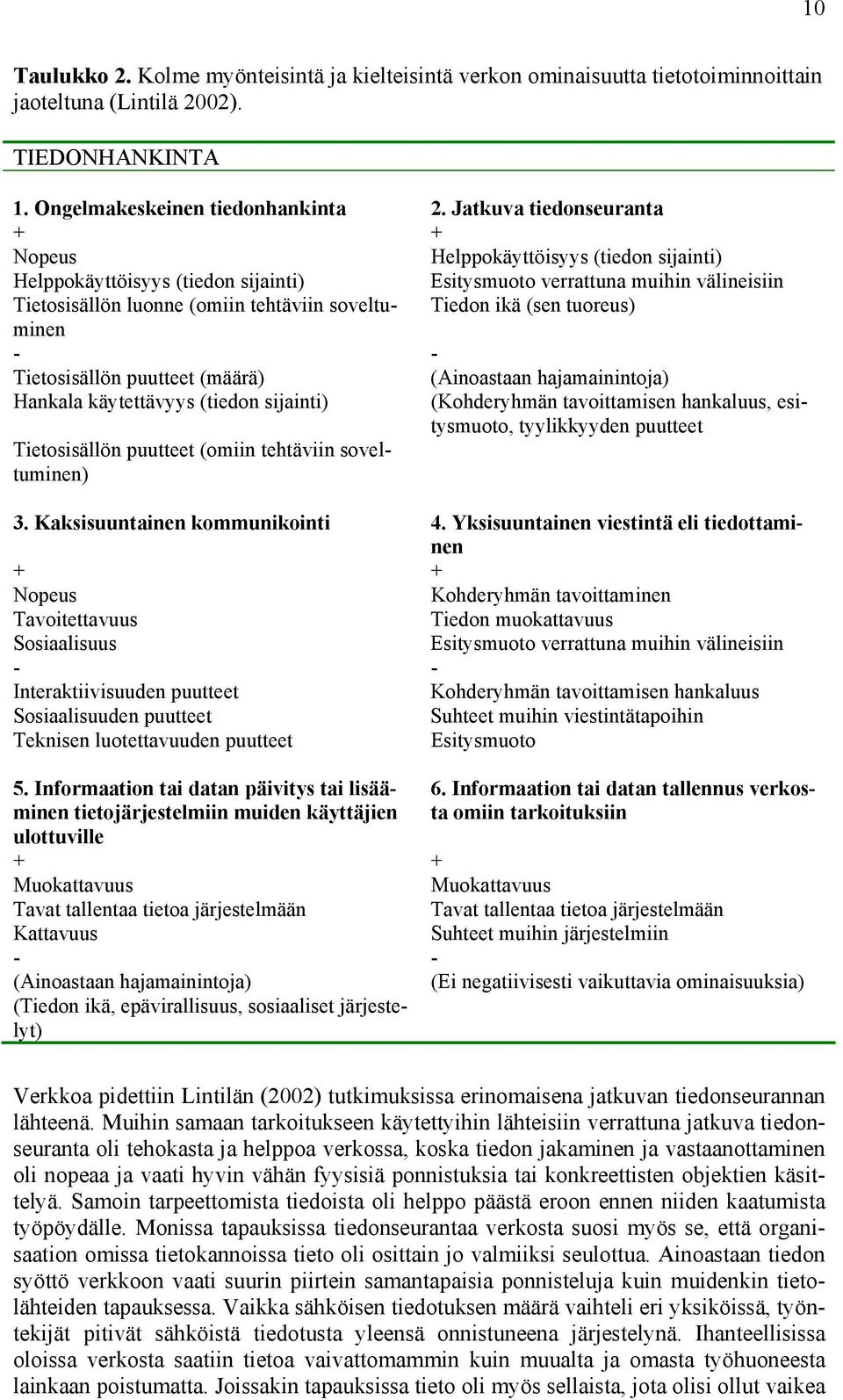 Tiedon ikä (sen tuoreus) - - Tietosisällön puutteet (määrä) (Ainoastaan hajamainintoja) Hankala käytettävyys (tiedon sijainti) (Kohderyhmän tavoittamisen hankaluus, esitysmuoto, tyylikkyyden puutteet