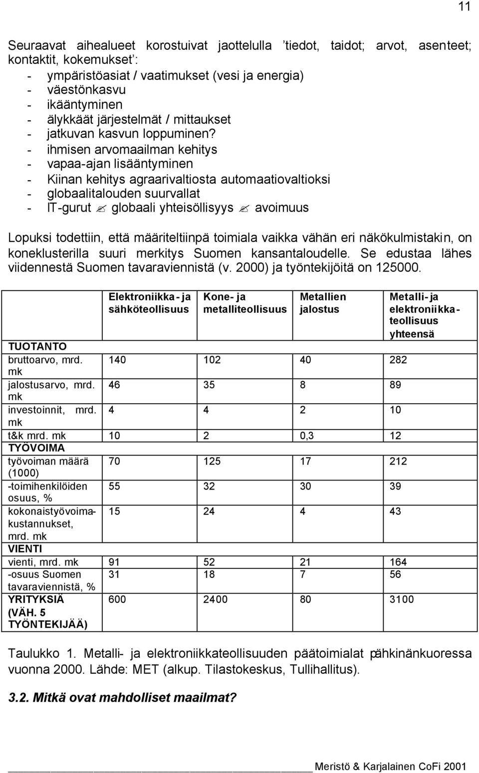 - ihmisen arvomaailman kehitys - vapaa-ajan lisääntyminen - Kiinan kehitys agraarivaltiosta automaatiovaltioksi - globaalitalouden suurvallat - IT-gurut globaali yhteisöllisyys avoimuus Lopuksi