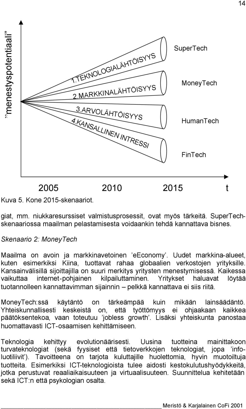 Skenaario 2: MoneyTech Maailma on avoin ja markkinavetoinen eeconomy. Uudet markkina-alueet, kuten esimerkiksi Kiina, tuottavat rahaa globaalien verkostojen yrityksille.