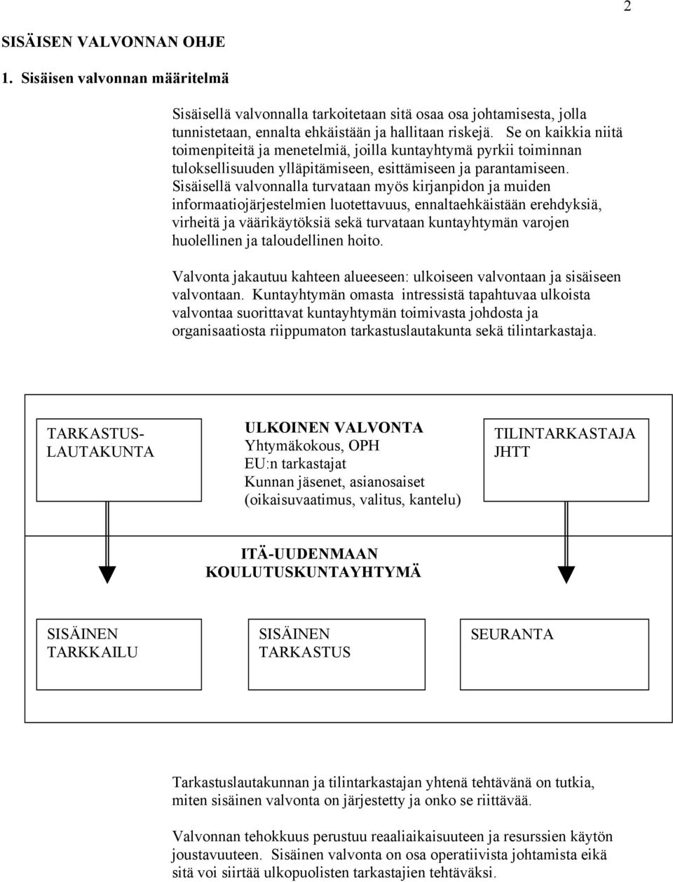 Sisäisellä valvonnalla turvataan myös kirjanpidon ja muiden informaatiojärjestelmien luotettavuus, ennaltaehkäistään erehdyksiä, virheitä ja väärikäytöksiä sekä turvataan kuntayhtymän varojen