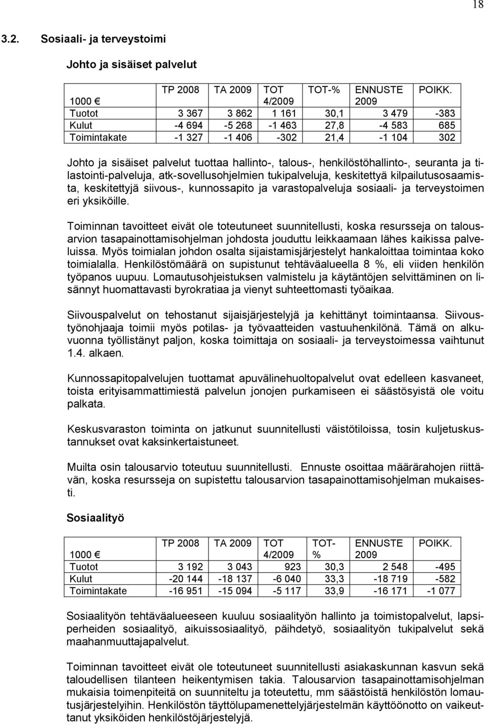 henkilöstöhallinto-, seuranta ja tilastointi-palveluja, atk-sovellusohjelmien tukipalveluja, keskitettyä kilpailutusosaamista, keskitettyjä siivous-, kunnossapito ja varastopalveluja sosiaali- ja