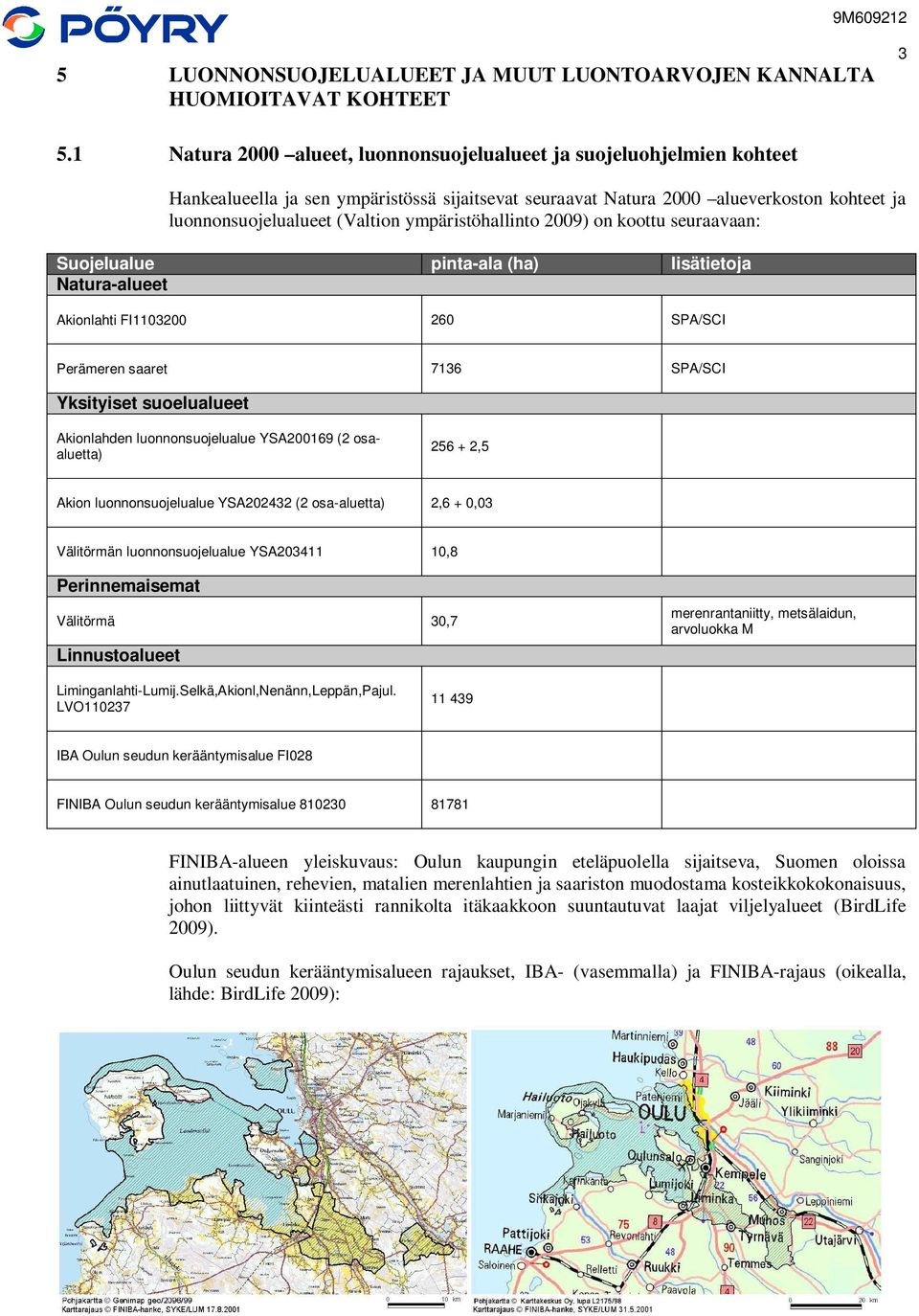 ympäristöhallinto 2009) on koottu seuraavaan: Suojelualue pinta-ala (ha) lisätietoja Natura-alueet Akionlahti FI1103200 260 SPA/SCI Perämeren saaret 7136 SPA/SCI Yksityiset suoelualueet Akionlahden