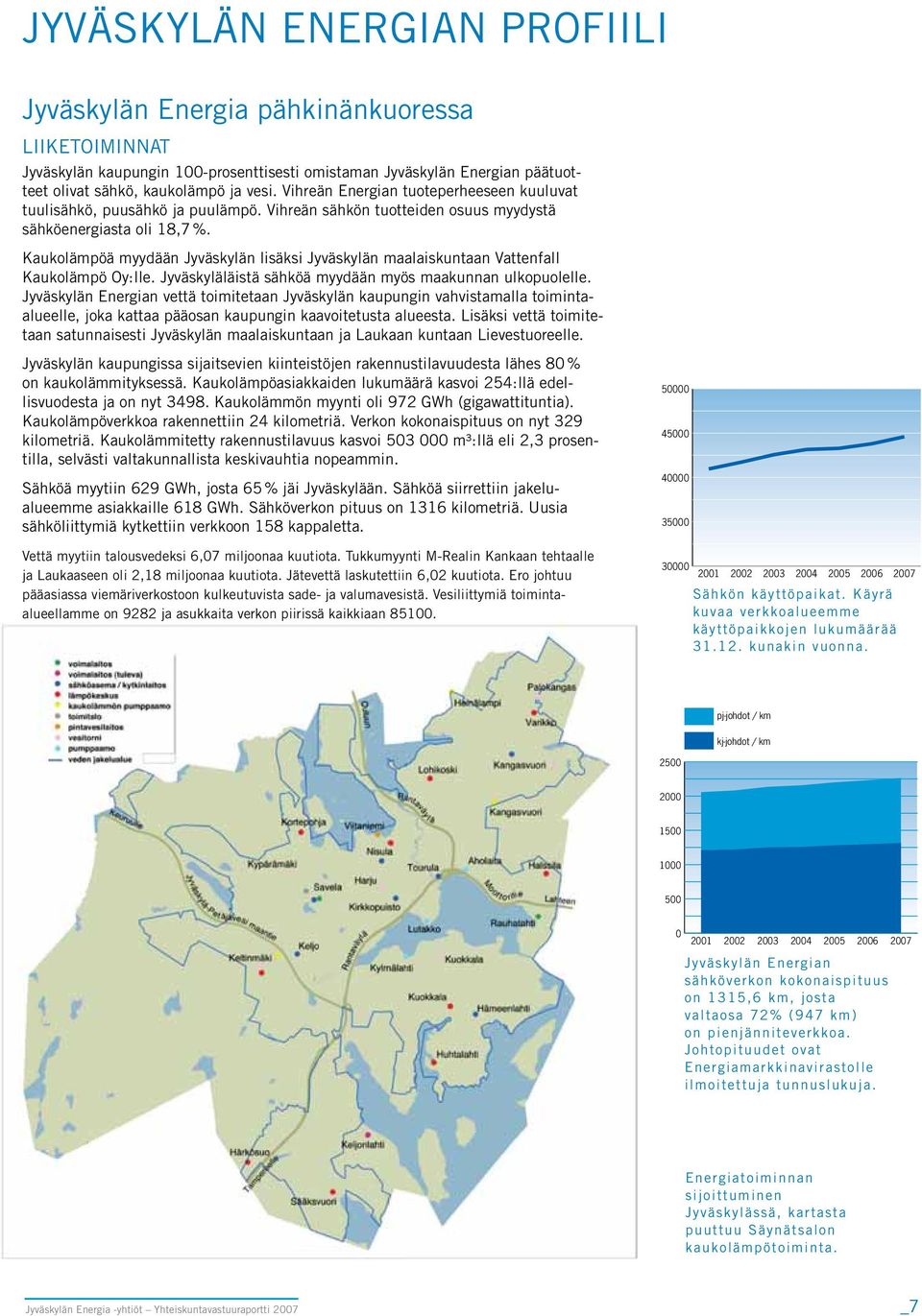 Kaukolämpöä myydään Jyväskylän lisäksi Jyväskylän maalaiskuntaan Vattenfall Kaukolämpö Oy: lle. Jyväskyläläistä sähköä myydään myös maakunnan ulkopuolelle.