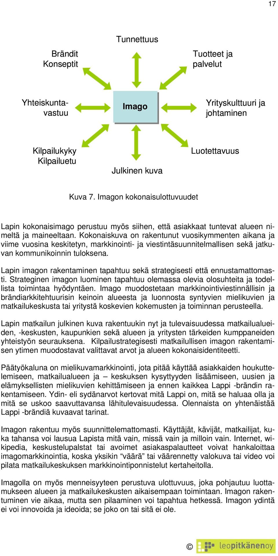 Kokonaiskuva on rakentunut vuosikymmenten aikana ja viime vuosina keskitetyn, markkinointi- ja viestintäsuunnitelmallisen sekä jatkuvan kommunikoinnin tuloksena.