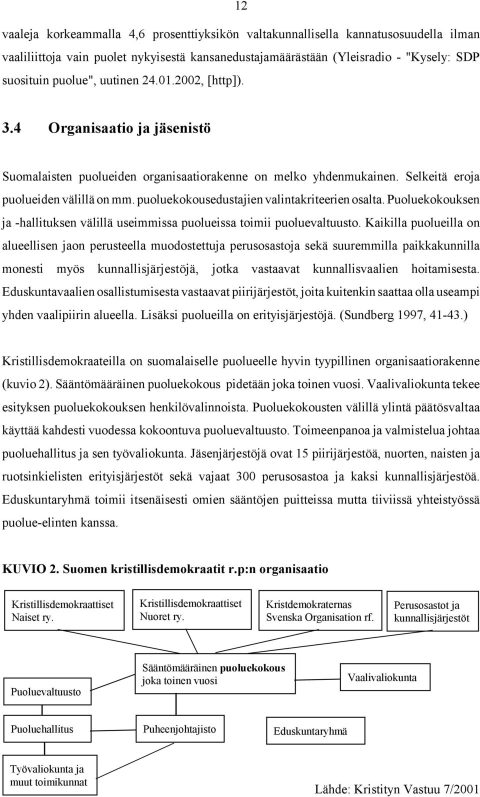 puoluekokousedustajien valintakriteerien osalta. Puoluekokouksen ja -hallituksen välillä useimmissa puolueissa toimii puoluevaltuusto.