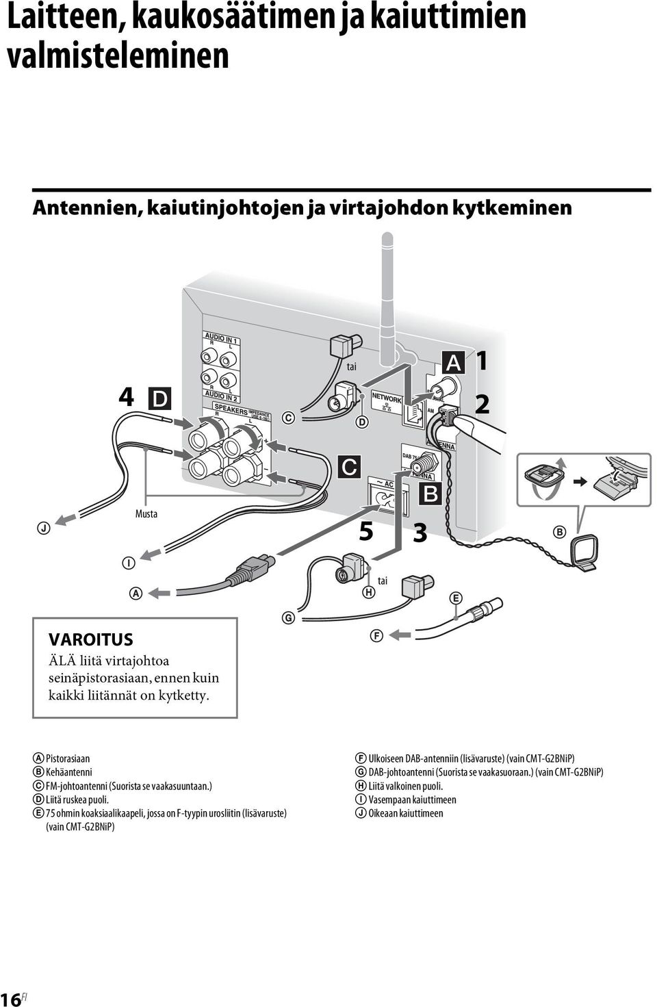 ) D Liitä ruskea puoli.