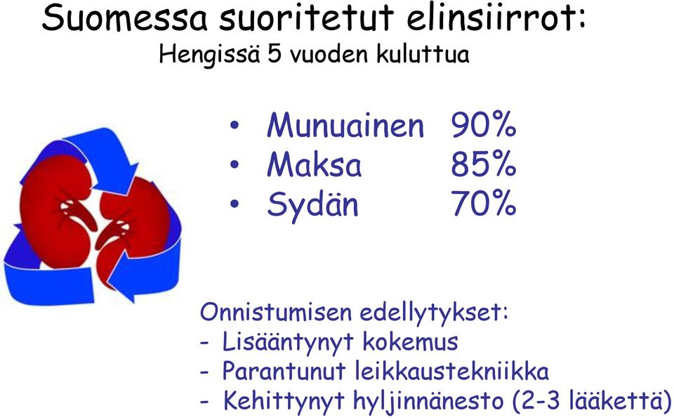 Onnistumisen edellytykset: - Lisääntynyt kokemus -