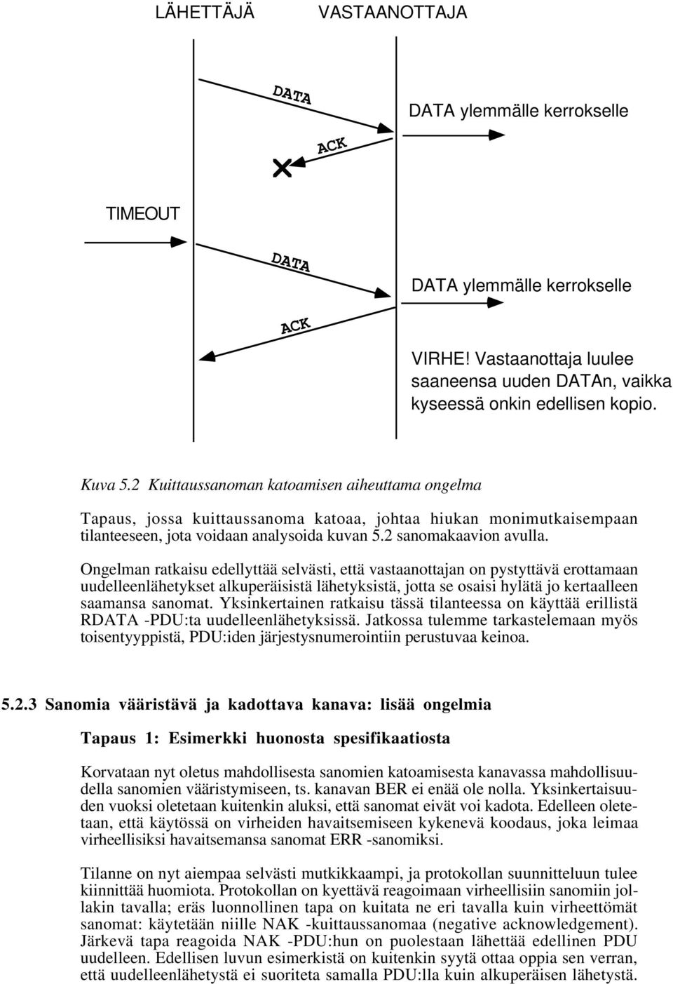 Ongelman ratkaisu edellyttää selvästi, että vastaanottajan on pystyttävä erottamaan uudelleenlähetykset alkuperäisistä lähetyksistä, jotta se osaisi hylätä jo kertaalleen saamansa sanomat.