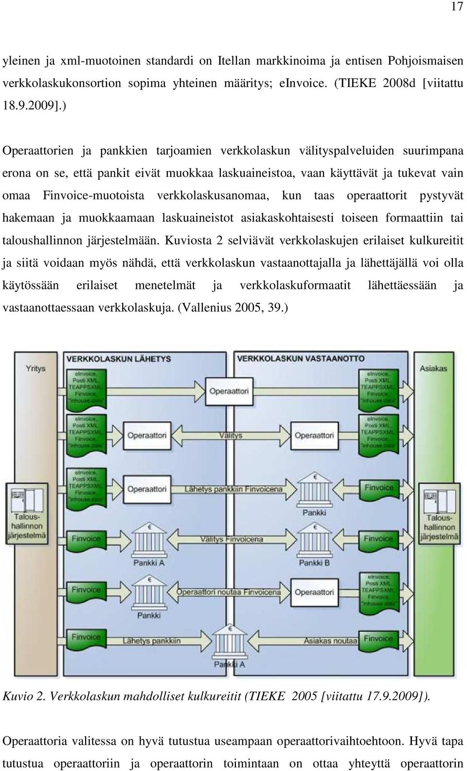 verkkolaskusanomaa, kun taas operaattorit pystyvät hakemaan ja muokkaamaan laskuaineistot asiakaskohtaisesti toiseen formaattiin tai taloushallinnon järjestelmään.