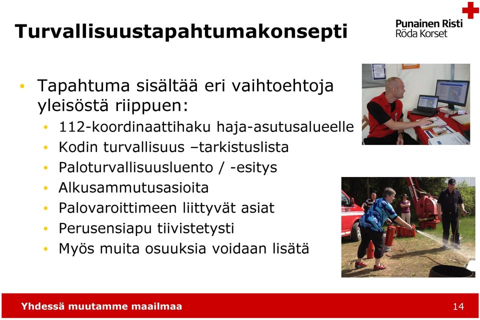 Paloturvallisuusluento / -esitys Alkusammutusasioita Palovaroittimeen liittyvät