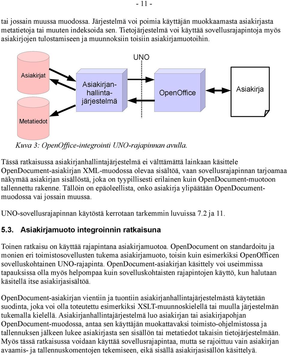 UNO Asiakirjat Asiakirjanhallintajärjestelmä OpenOffice Asiakirja Metatiedot Kuva 3: OpenOffice-integrointi UNO-rajapinnan avulla.