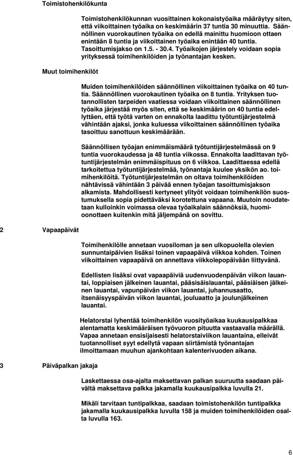 tuntia. Tasoittumisjakso on 1.5. - 30.4. Työaikojen järjestely voidaan sopia yrityksessä toimihenkilöiden ja työnantajan kesken.