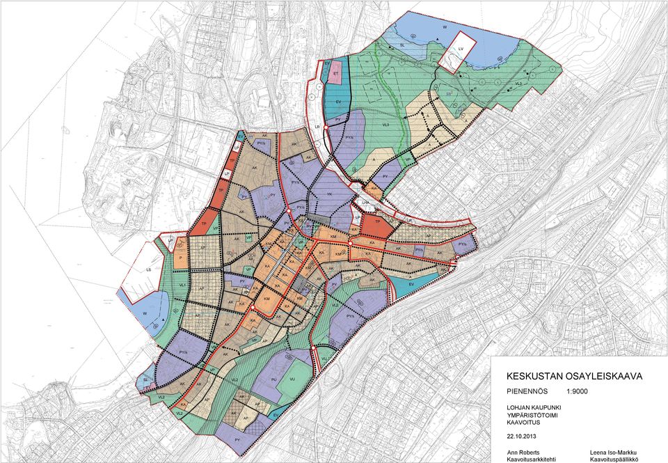 ET KESKUSTN OSYLEISV PIENENNÖS VU 1:9000 LOHJN UPUNKI YMPÄRISTÖTOIMI