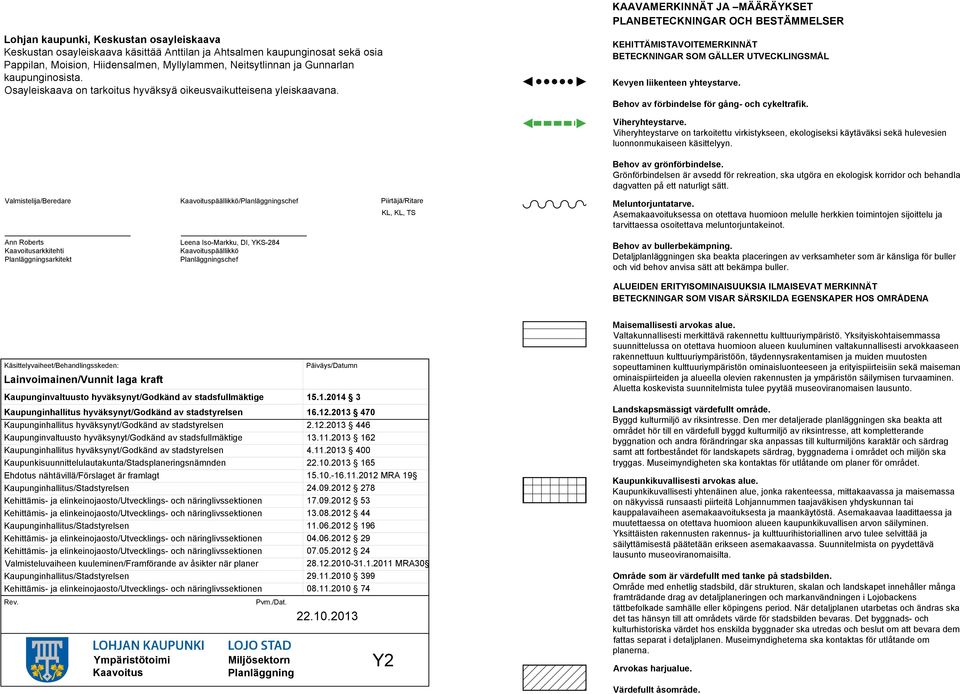 Behov av förbindele för gång- och cyeltrafi. Viheryhteytarve. Viheryhteytarve on taroittu virityeen, eologiei äytäväi eä huleveien luonnonmuaieen äittelyyn. Behov av grönförbindele.