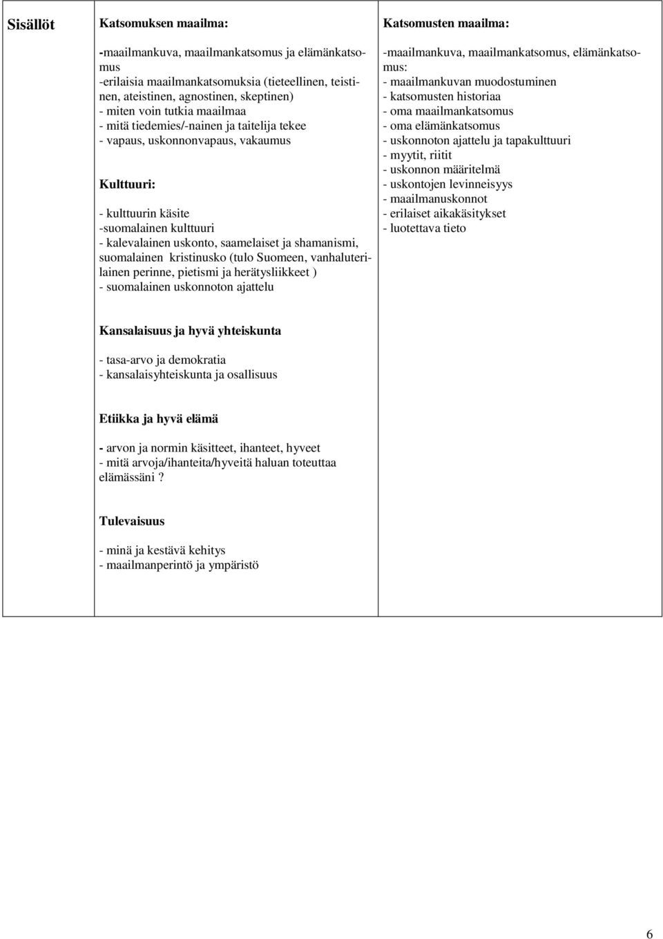 suomalainen kristinusko (tulo Suomeen, vanhaluterilainen perinne, pietismi ja herätysliikkeet ) - suomalainen uskonnoton ajattelu Katsomusten maailma: -maailmankuva, maailmankatsomus, elämänkatsomus: