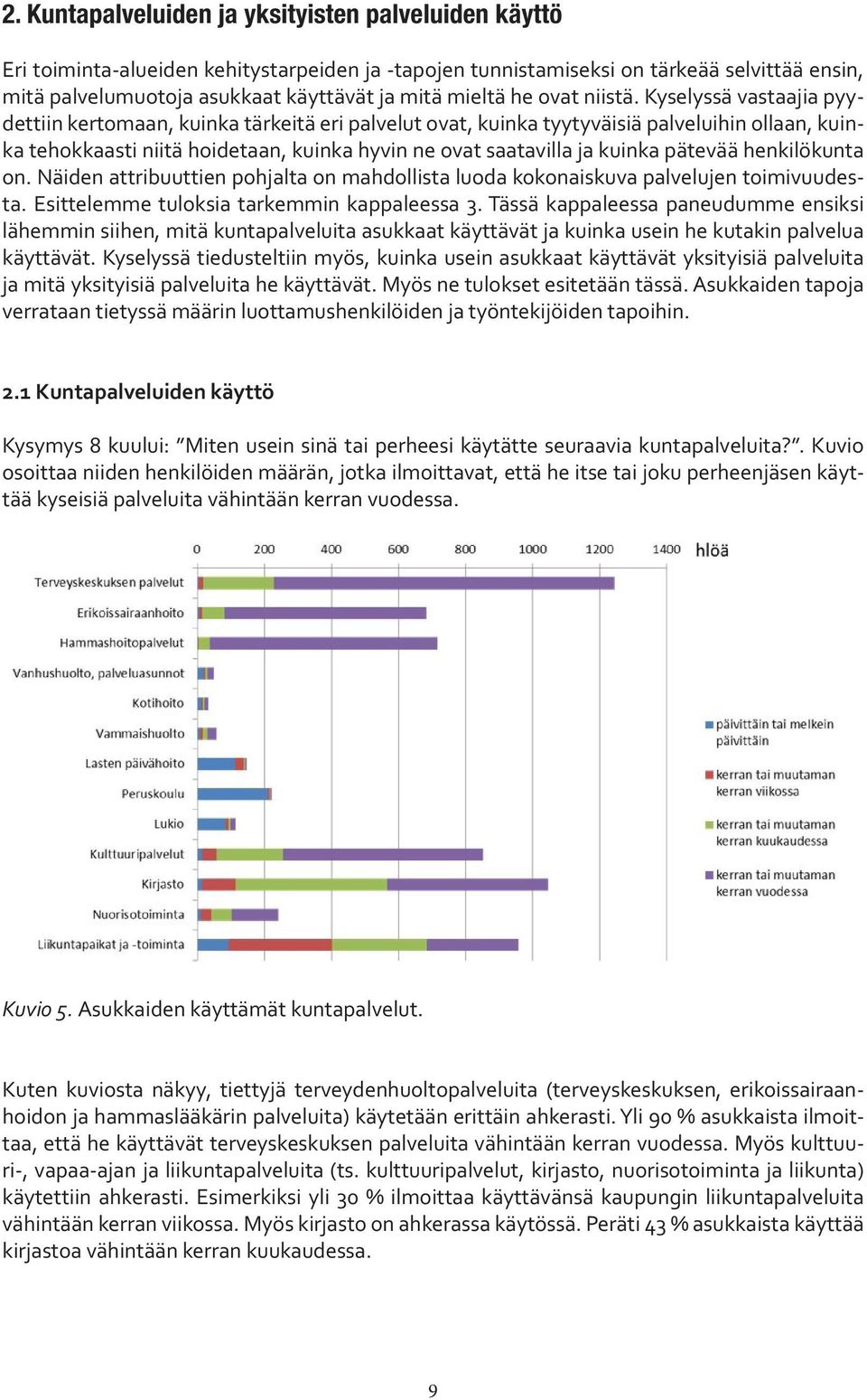 Kyselyssä vastaajia pyydettiin kertomaan, kuinka tärkeitä eri palvelut ovat, kuinka tyytyväisiä palveluihin ollaan, kuinka tehokkaasti niitä hoidetaan, kuinka hyvin ne ovat saatavilla ja kuinka