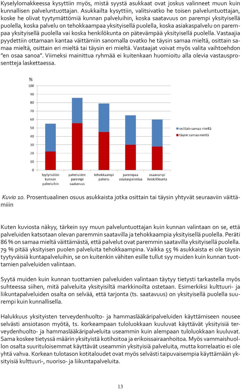 yksityisellä puolella, koska asiakaspalvelu on parempaa yksityisellä puolella vai koska henkilökunta on pätevämpää yksityisellä puolella.